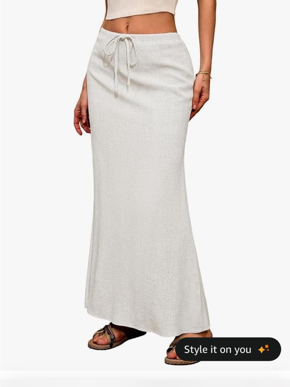NWT Elleven White Linen Blend Skirt